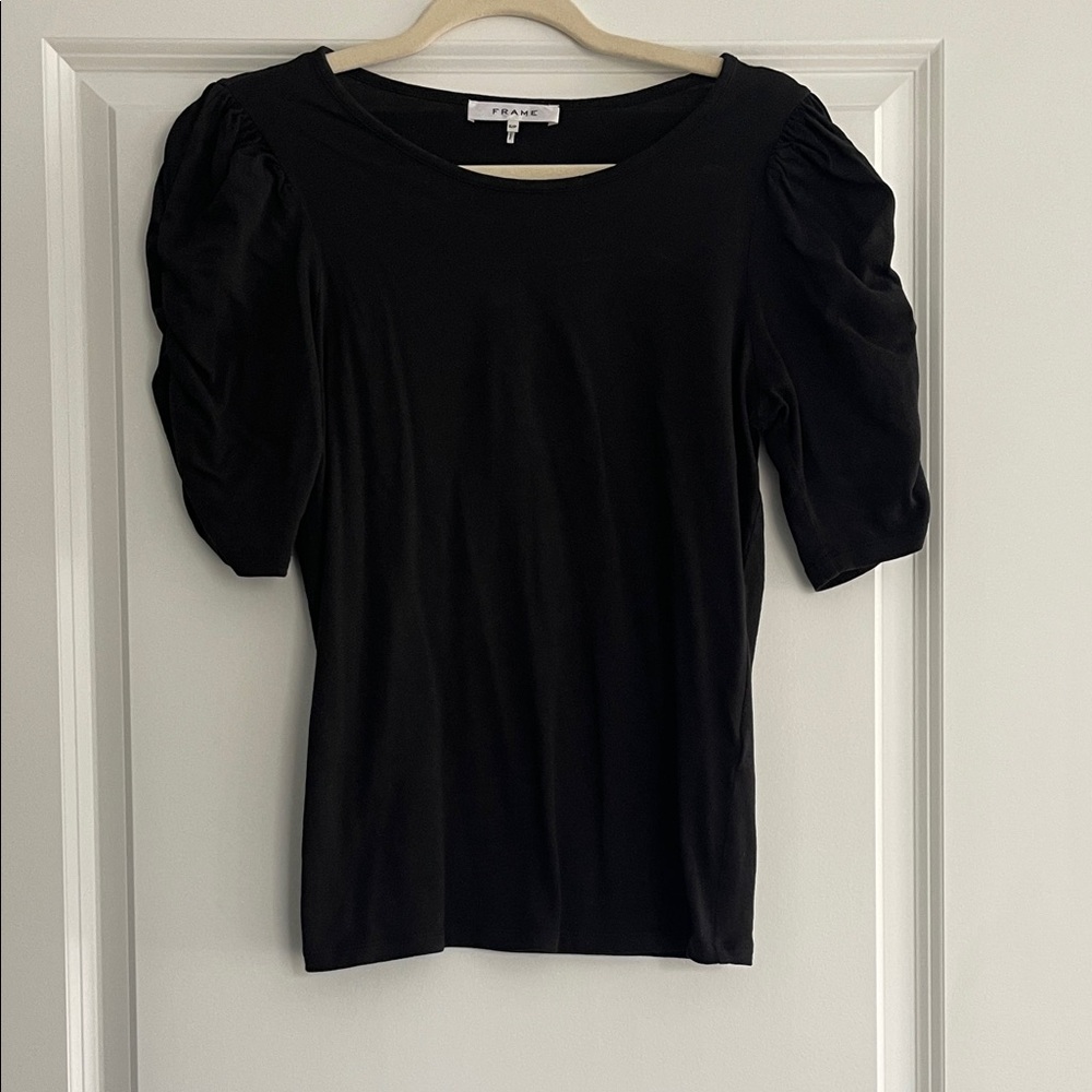 Frame Black Puff Sleeve Tee